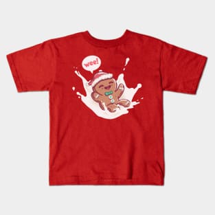 Gingerbread Man Milk Splash Kids T-Shirt